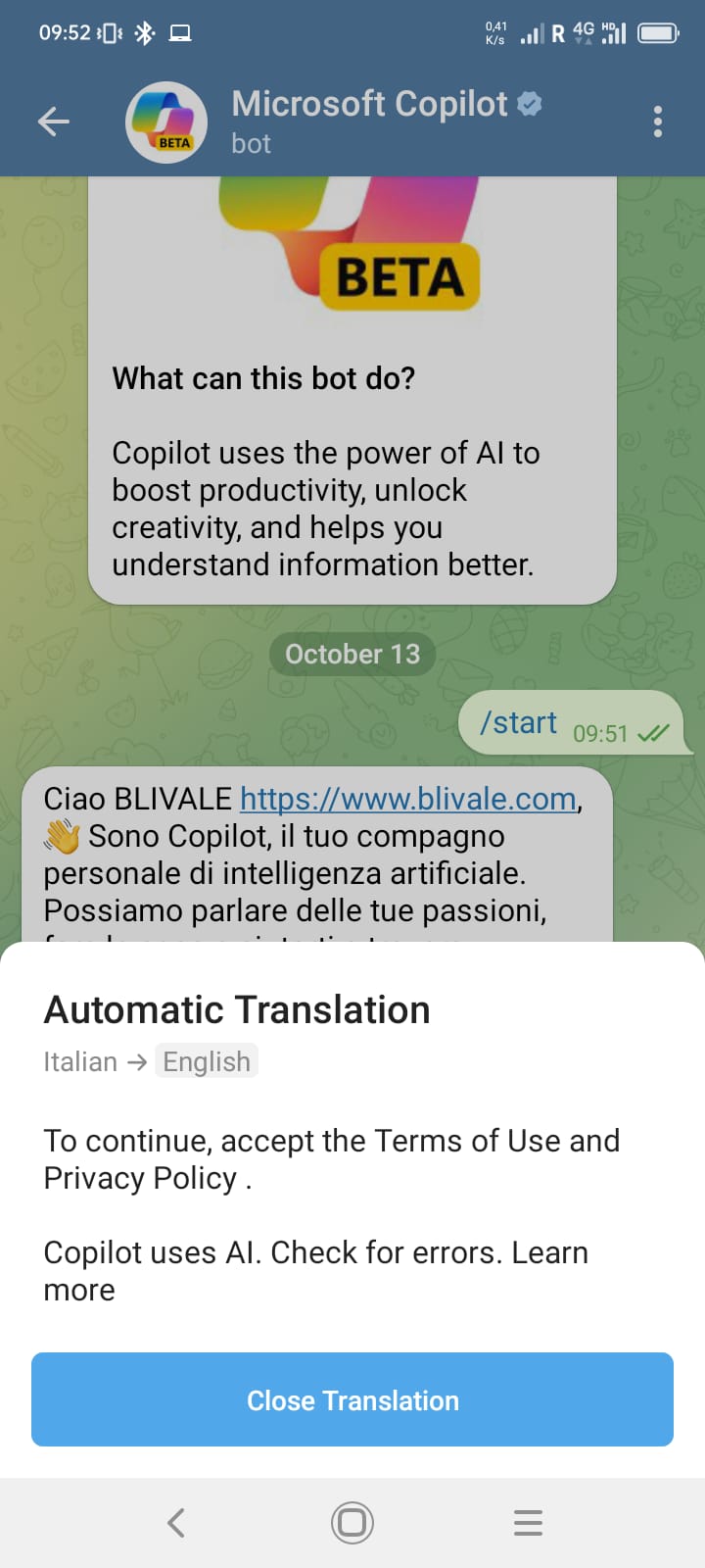 blivale_image_copilot_telegram_04 Sfrutta l'Intelligenza Artificiale di Microsoft Copilot su Telegram