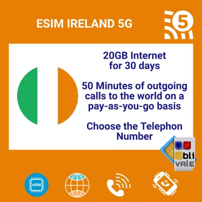 blivale_en_esim_ireland_5g_onetime_20gb_internet_50_minutes_telephon_number_1080x1080 eSIM per IRLANDA (IE) con 20 GB e 50 minuti e numero di telefono
