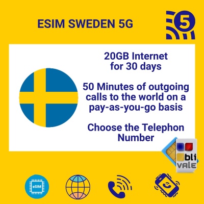 blivale_en_esim_sweden_5g_20gb_internet_50_minutes_telephon_number_1080x1080 eSIM per SVEZIA (SE) con 20 GB e 50 minuti e numero di telefono