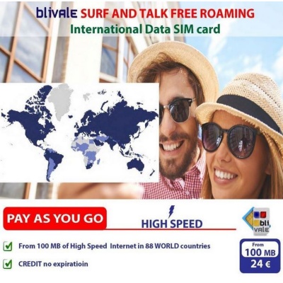 blivale_image_pay_as_you_go_starter_pack_free_roaming_100_mb_worldwide_88_countries BLIVALE Starter Pack: SIM Card Data 100 MB in Free Roaming