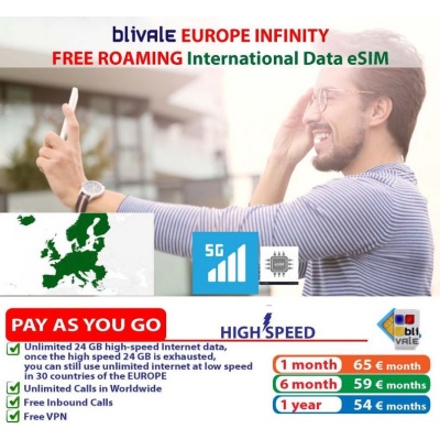 blivale_image_pay_as_you_go_surf_europe_infinity_esim_unlimited_free_roaming BLIVALE eSIM Infinity Europe 5G con Internet e chiamate illimitate