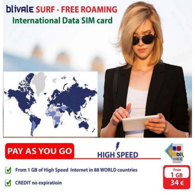 blivale_image_pay_as_you_go_surf_free_roaming_gb_worldwide_88_countries BLIVALE SIM Card with Internet Free Roaming: 1 GB 4G LTE Internet in 88 countries on the Internet
